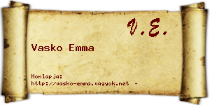 Vasko Emma névjegykártya